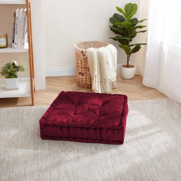 Sweet Home Collection 20 W x 20 L Faux Velvet Tufted
