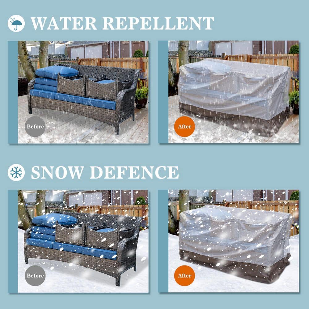 Beige and Brown Weatherproof Outdoor Furniture Cover