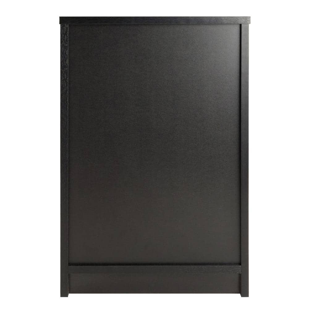 Black Transitional 2-Drawer Rectangular Nightstand