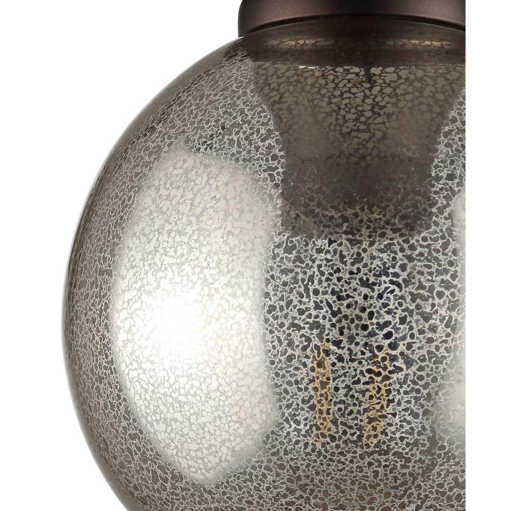 Mercury Silver Glass Dome LED Flush Mount Ceiling Light