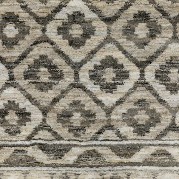 8 ft. x 11 ft. Gray, Beige Geometric Washable Area Rug