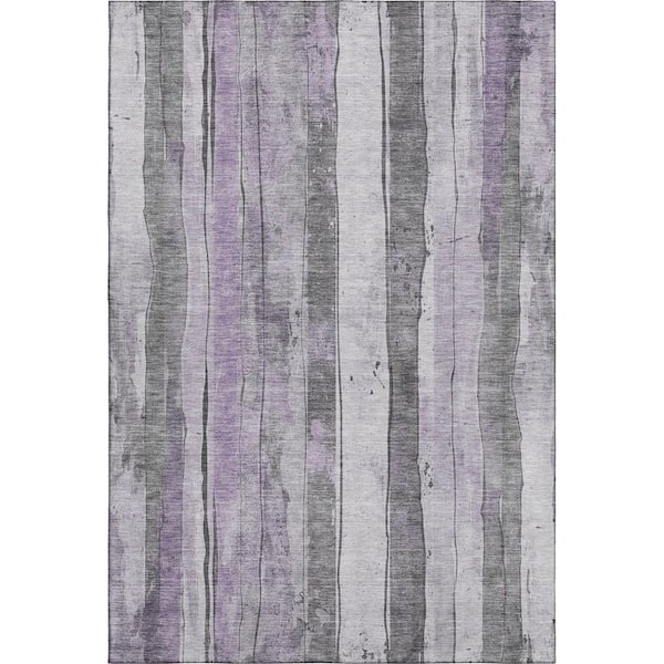 Mayfield Premium Machine Washable Abstract AMF1874 Lavender 10 ft. x 14 ft. Area Rug
