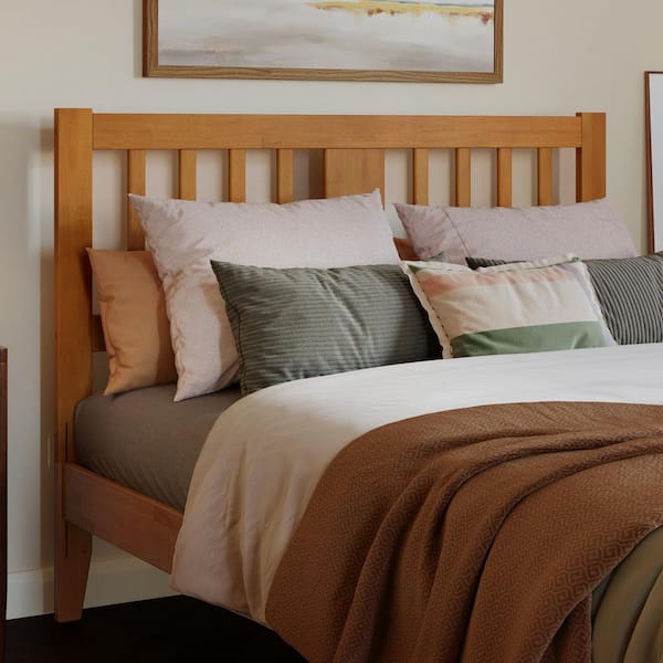 Finley Light Toffee Natural Bronze Full Wood Slatted Headboard