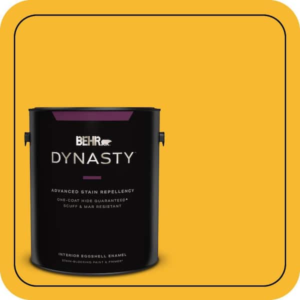 BEHR DYNASTY 1 gal. Home Decorators Collection #HDC-MD-02A Yellow Groove Eggshell Enamel Interior Stain-Blocking Paint & Primer