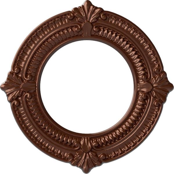 Ekena Millwork 5/8 in. x 11-1/8 in. x 11-1/8 in. Polyurethane Benson Ceiling Medallion, Copper Penny