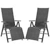 2-Piece Outdoor Patio Fabric Reclining Lounge Chair 
