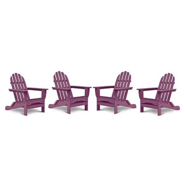 DUROGREEN Icon Lilac Recycled Plastic Adirondack Chair (4-Pack)