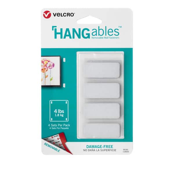 VELCRO HANGables Removable Wall Fasteners 1-3/4 in. x 3/4 in. Strips (4-Count)