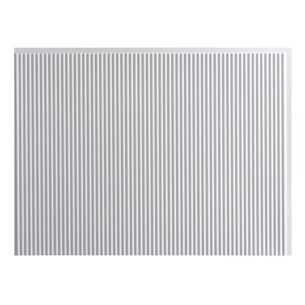 Gloss White Vinyl Ribbed Decorative Backsplash Kit, 18" x 24"