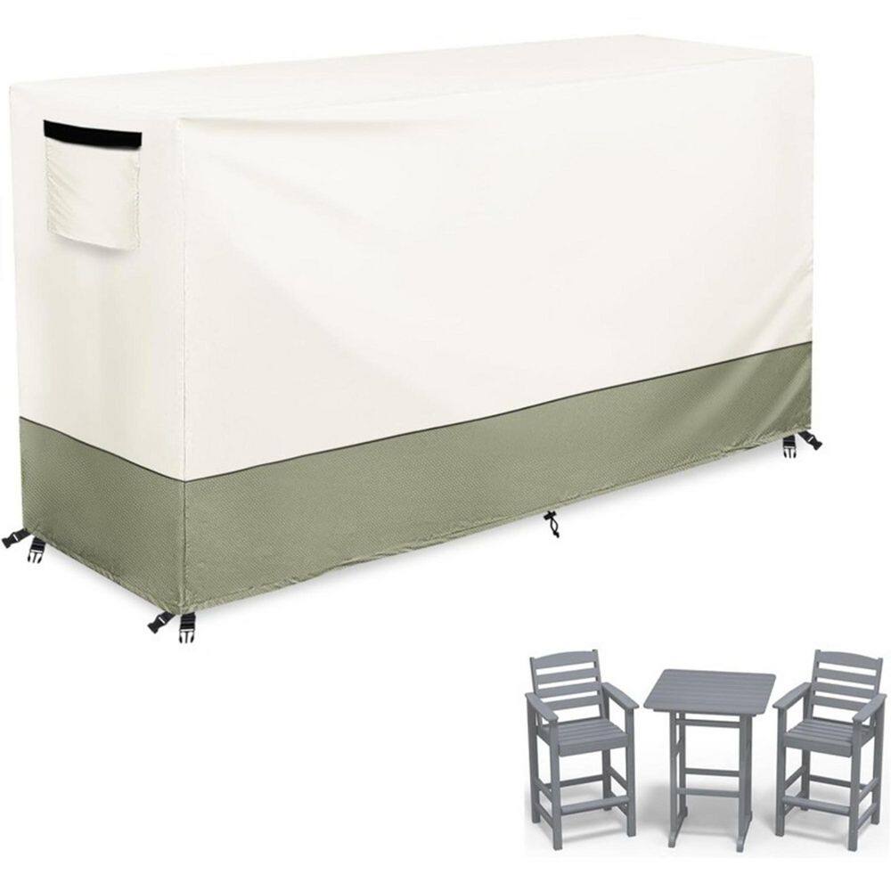 Patio Dining Set Covers,Waterproof Outdoor Chairs and Table Sets Cover, Bar Table Set Covers,60''L x 41''W x 42''H-Beige
