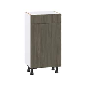 J Collection Medora 21 in. W x 34.5 in. H x 24 in. D Textured Slab Walnut Shaker Assembled Base Kitchen Cabinet with Inner Drawers, Brown