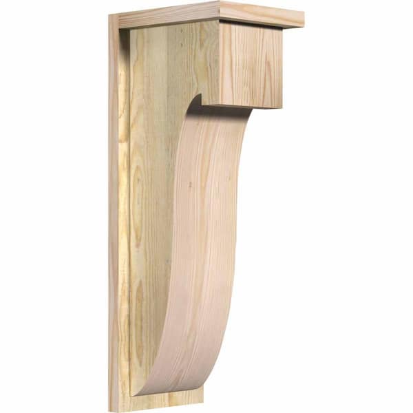 Ekena Millwork 8 in. x 10 in. x 26 in. Douglas Fir Del Monte Rough Sawn Corbel with Backplate