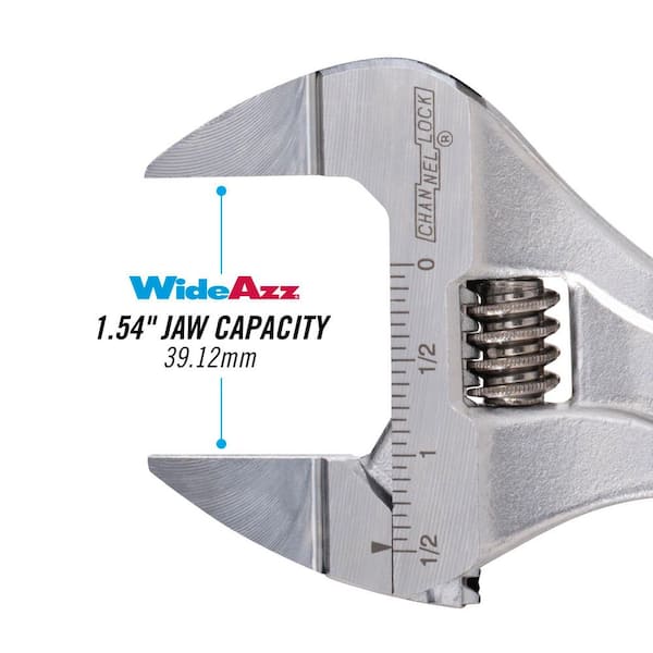 Channellock Slim Jaw WideAzz 8 in. Adjustable Wrench with Code