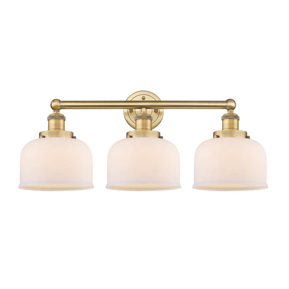 Bell 24.5 in. 3-Light Brushed Brass Vanity Light with Glass Shade price history on PriceWatchPro
