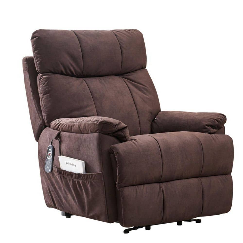 Utopia 4niture Cicely Brown Fabric Electric Power Lift Recliner Chair