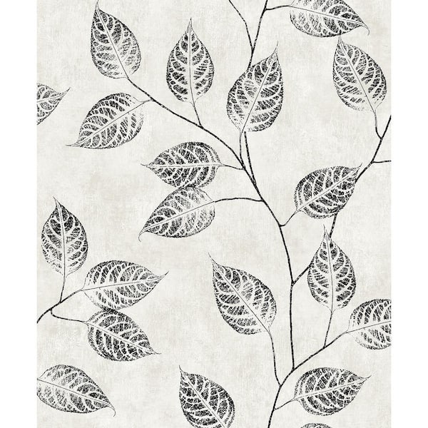 NextWall Contrast Leaf Silhouette Vinyl Peel and Stick Wallpaper Roll (31.35 sq. ft.)