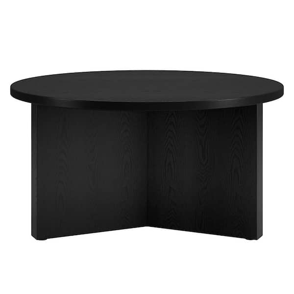 HomeRoots 32 in. Round Manufactured Wood Coffee Table with No Additional Features