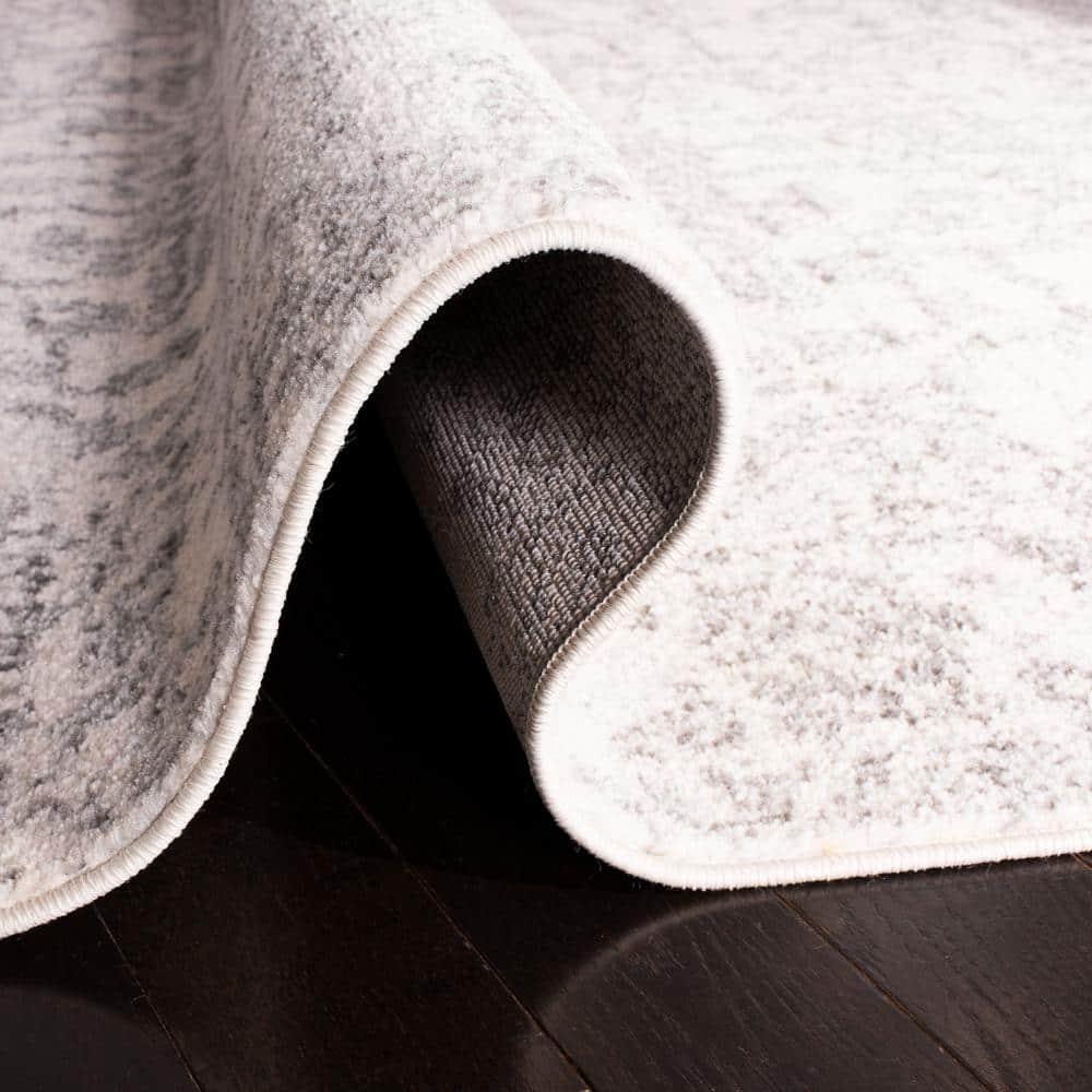 Madison Silver/Ivory Hand-Knotted Synthetic Runner Rug