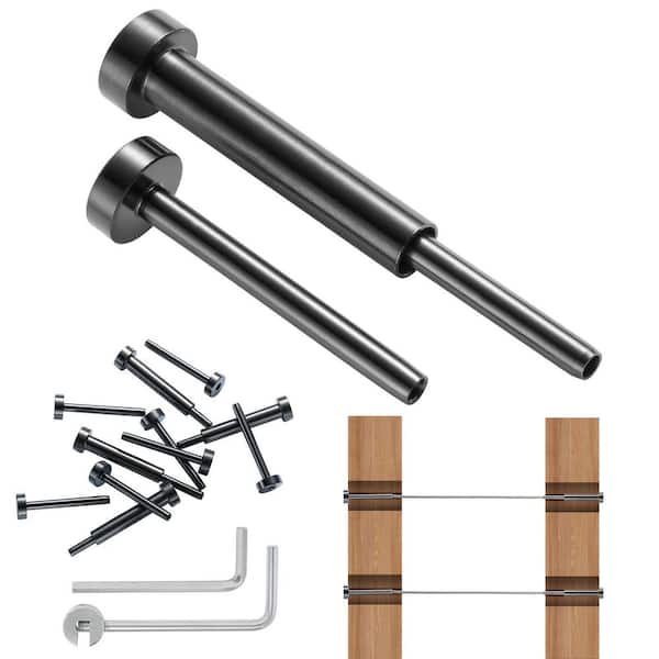 40-Pack Cable Railing Kit, T316 Stainless Steel 1/8 in. Invisible Receiver and Swage Stud End, Tensioner for Wood/Metal