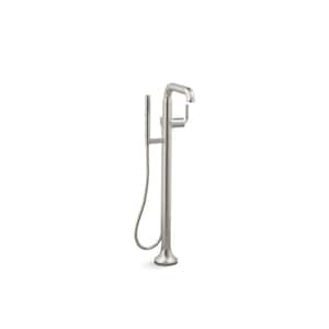 Tone Single-Handle Claw Foot Tub Faucet with Handshower in Vibrant Brushed Nickel