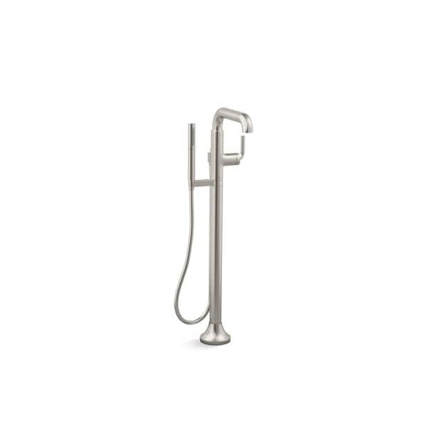 KOHLER Tone Single-Handle Claw Foot Tub Faucet with Handshower in Vibrant Brushed Nickel