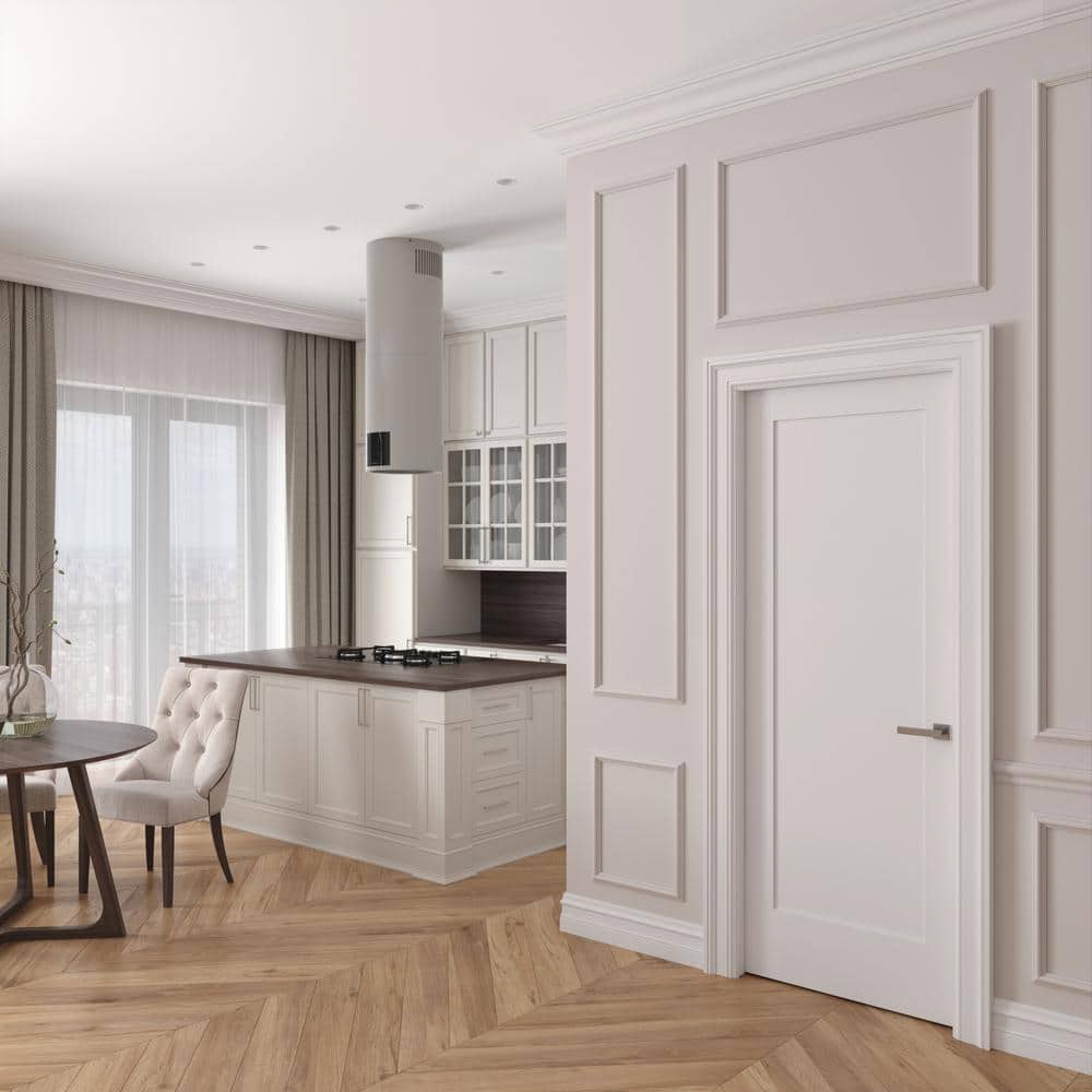 18 in. x 80 in. White Primed Solid Core Single Prehung Door