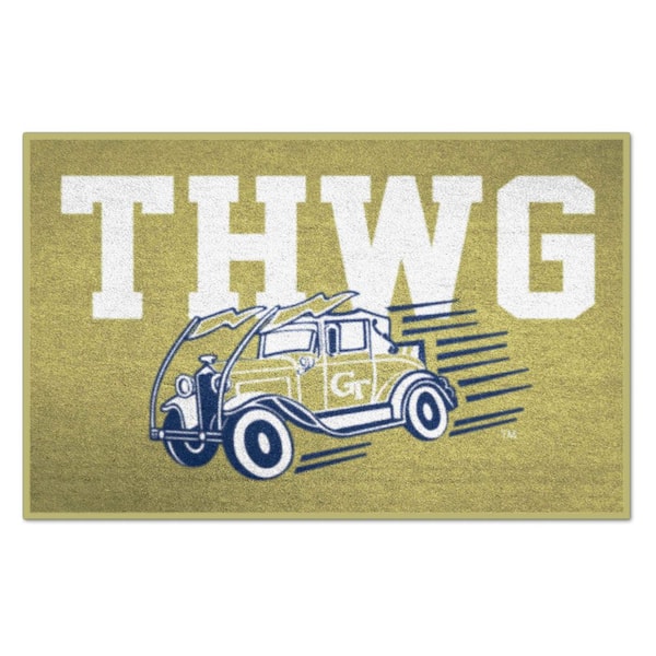FANMATS Georgia Tech Gold Team Slogan Starter Mat Accent Rug - 19 in. x 30 in.