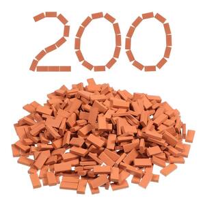 200 Pcs 0.24 in. x 0.4 in. x 0.1 in. Pottery Clay Tiny Bricks, Fake Bricks for Landscaping Red Miniature Bricks Model