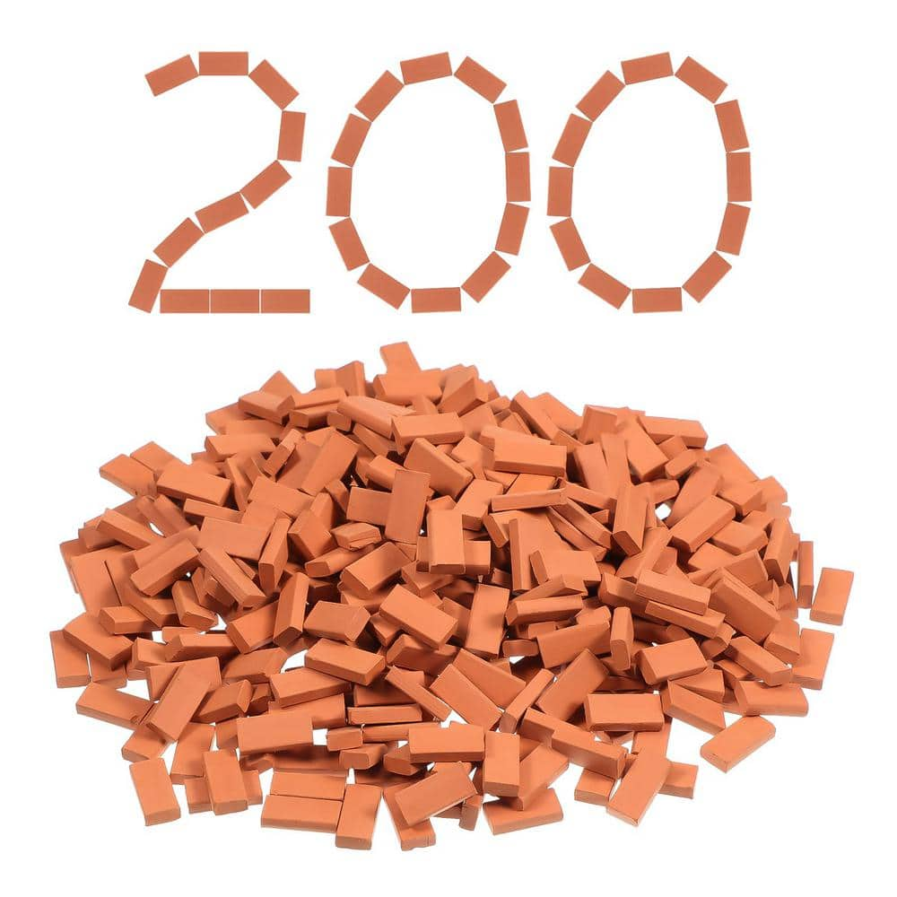 Angel Sar 200 Pcs 0.24 in. x 0.4 in. x 0.1 in. Pottery Clay Tiny Bricks ...