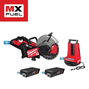 MX FUEL Lithium-Ion 14 in. Cut Off Saw Kit with RAPIDSTOP Brake w/ (2) FORGE XC8.0 Batteries & (1) MX FUEL Super Charger