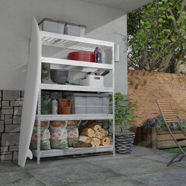 NSF Series 5-Tier Galvanized Steel Garage Storage Shelving Unit in Silver, Wire Racks (35.4 in. W x 71 in. H x 18 in. D)