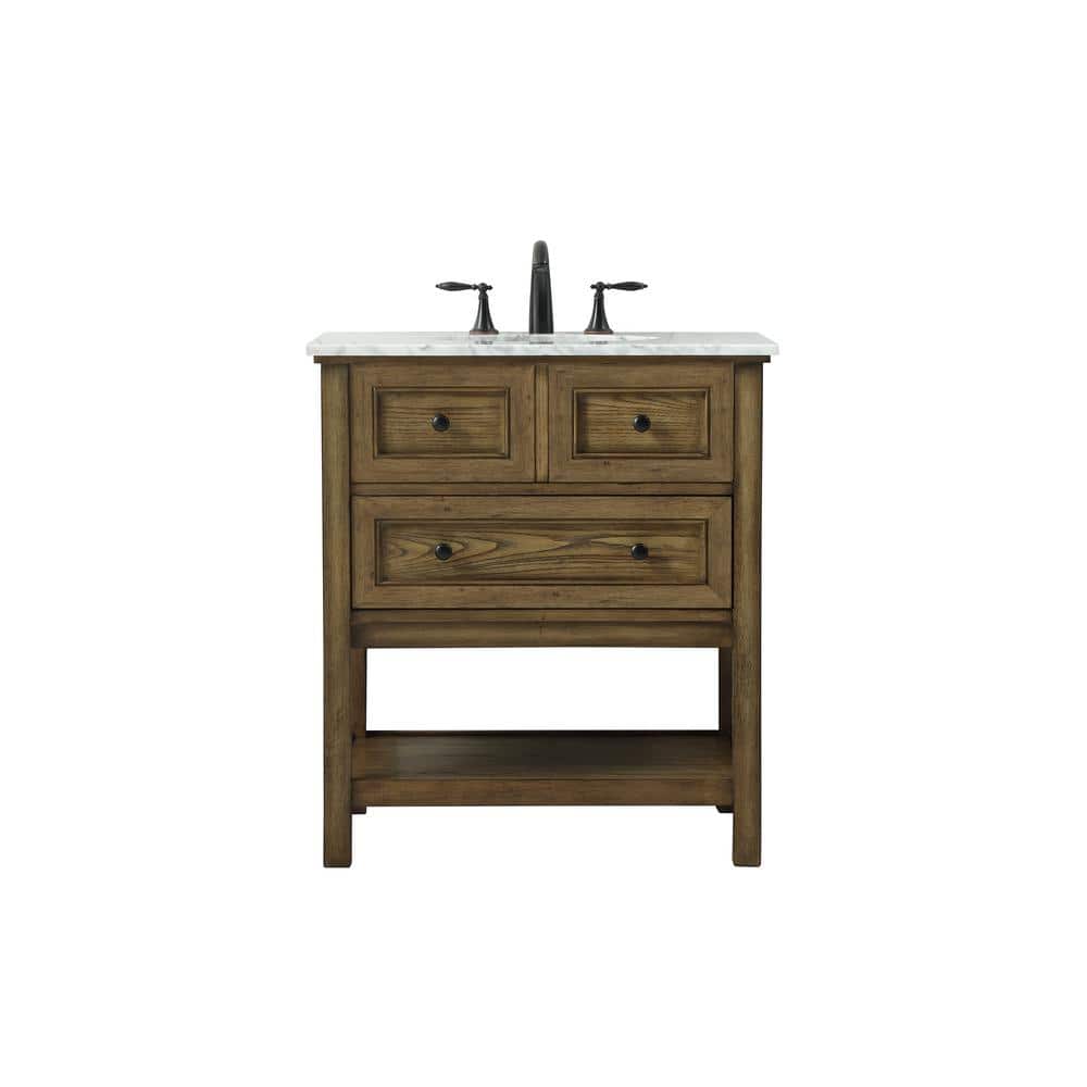 Simply Living 30 in. W x 22 in. D x 34 in. H Bath Vanity in Driftwood with 