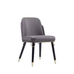 Estelle Pebble and Black Faux Leather Dining Chair