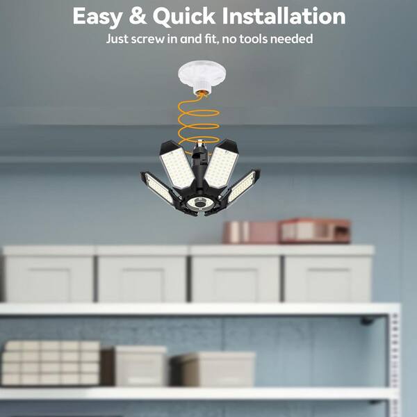 Lukyamzn 15000 Lumen LED Garage Ceiling Lights 6500K 360° and 180