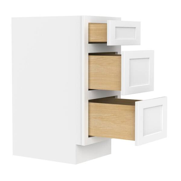 Vanity Art 15 in. W x 21 in. D x 32.5 in. H 3-Drawers Bath Vanity Cabinet Only in White