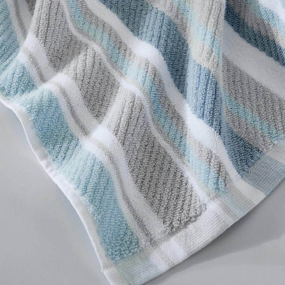 Ocean Bay Stripe Blue Cotton 3-Piece Towel Set