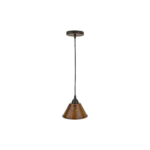 Premier Copper Products 1 Light Hammered Copper Ceiling Mount Cone Pendant In Oil Rubbed Bronze 6399