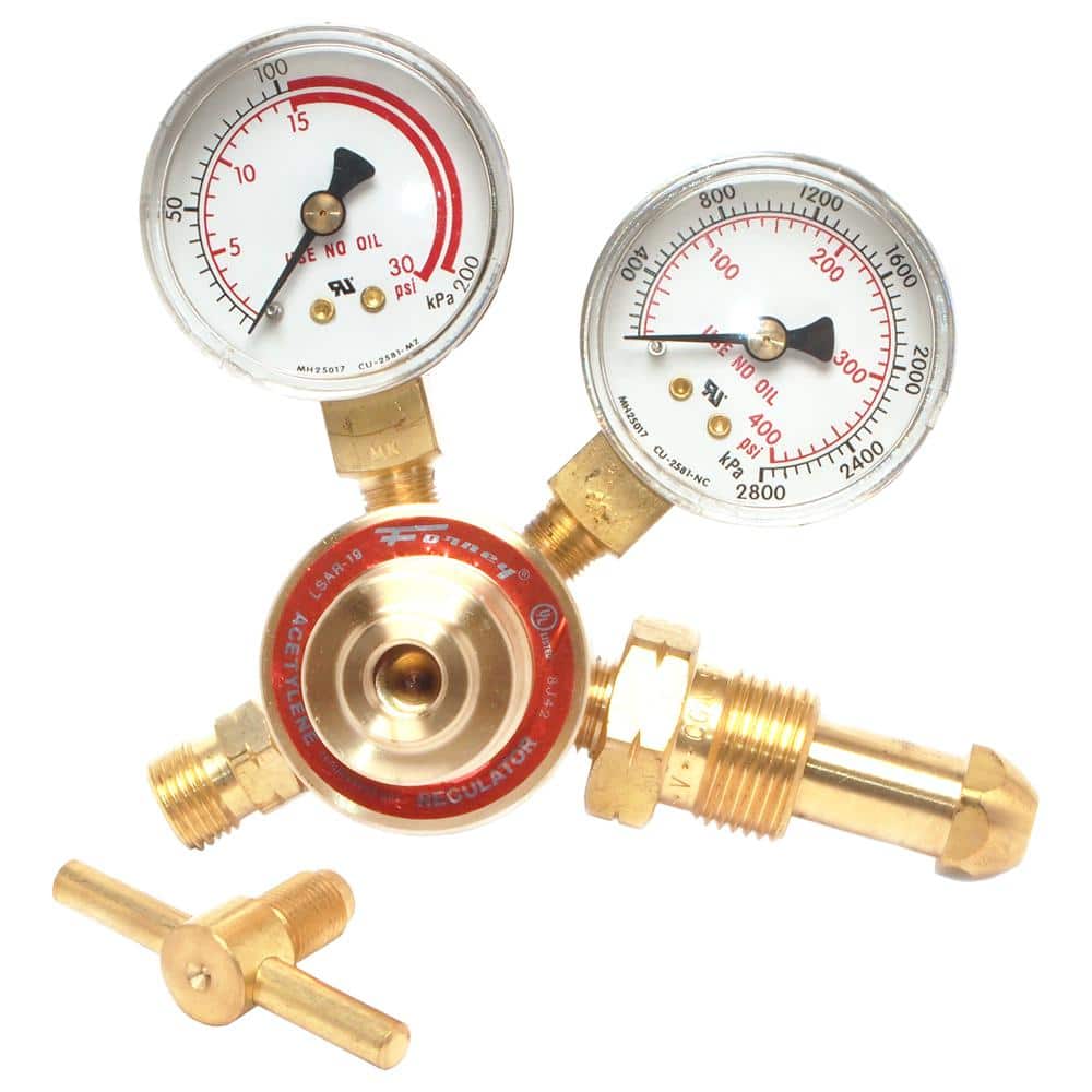 Forney 11/2 in Side Mount, 150Series Acetylene Regulator with 1/4 in