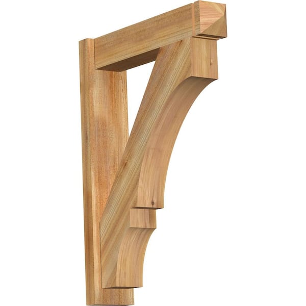 Ekena Millwork 6 in. x 34 in. x 26 in. Western Red Cedar Balboa Arts and Crafts Rough Sawn Outlooker