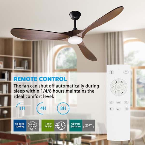 FUFU&GAGA 60 in. Integrated LED Indoor Brown Wood Ceiling