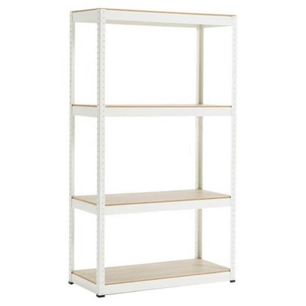 Tidoin White 4-Tier Metal Garage Storage Shelving (31.49 in. W x 59 in. H x 15.47 in. D)