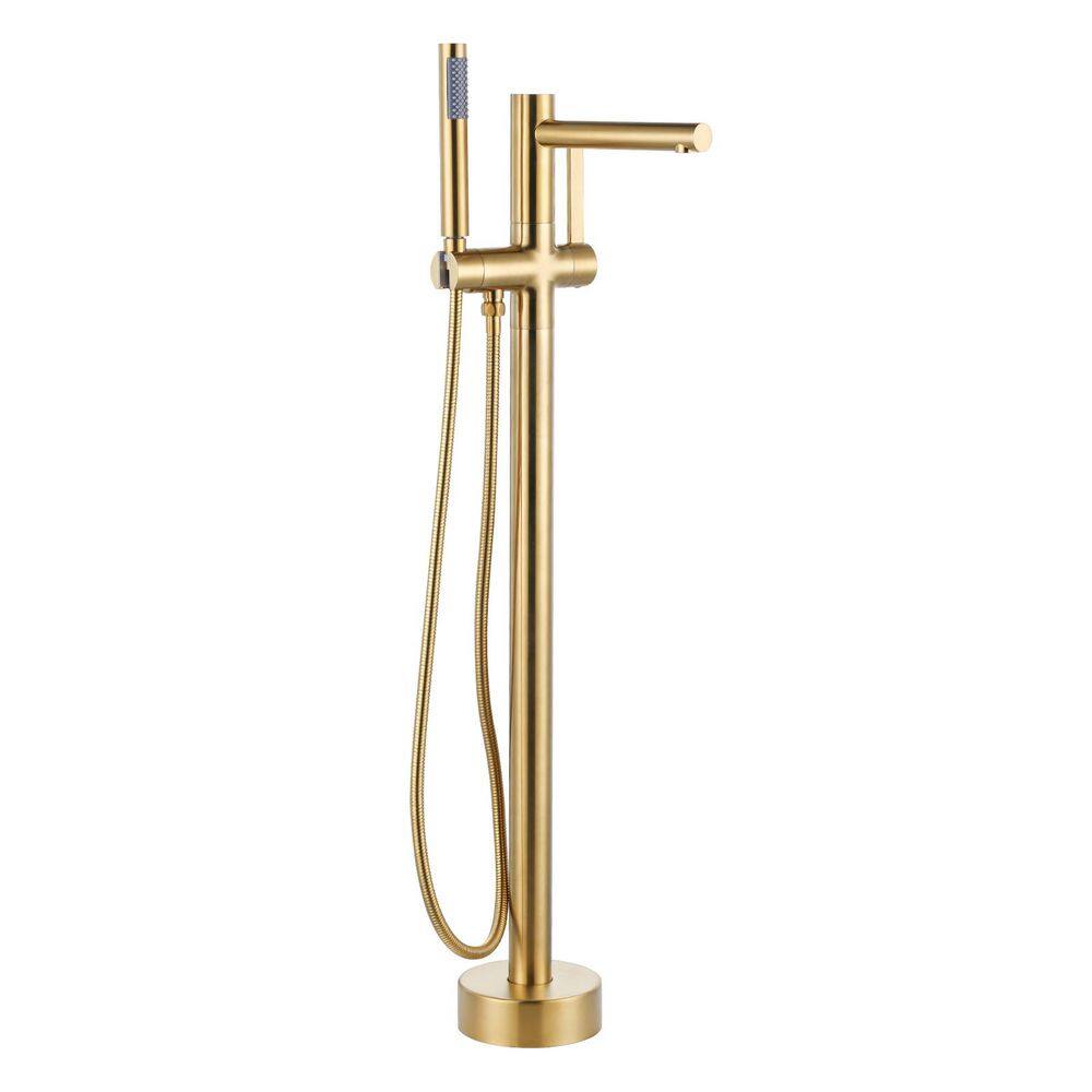 Modern Tub Faucet with Handheld Shower Durable 304 Stainless Steel Easy Installation in Brushed Gold price history on PriceWatchPro