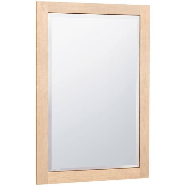 MasterBath 32 in. L x 20 in. W Wall Mirror in Natural Maple