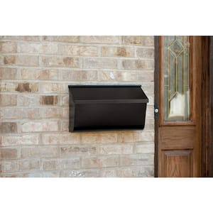 Woodlands Black, Medium, Steel, Wall Mount Mailbox