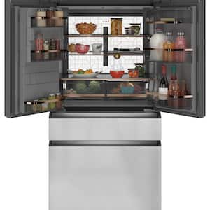 22.3 cu. ft. Smart Four-Door French Door Refrigerator in Platinum Glass, Counter Depth