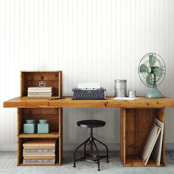 28.18 sq. ft. Beadboard Peel and Stick Wallpaper