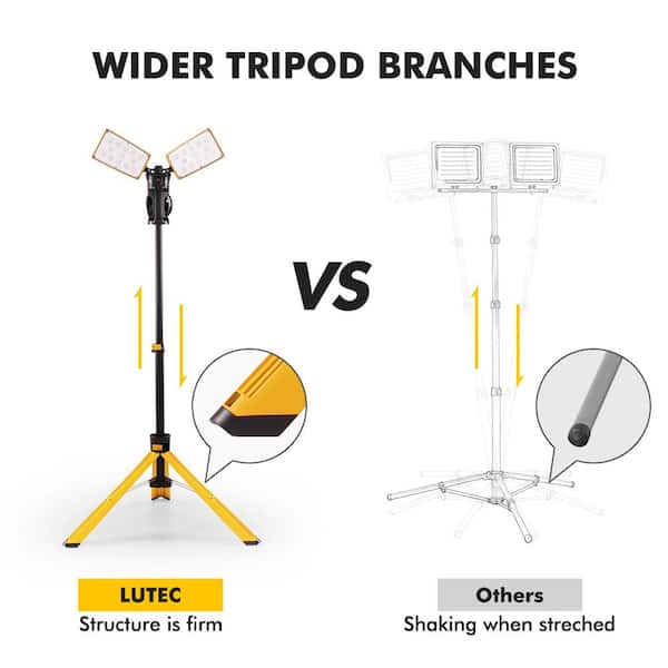 LUTEC LED 9000 Lumens Work Light with Tripod 7901301426 - The Home Depot