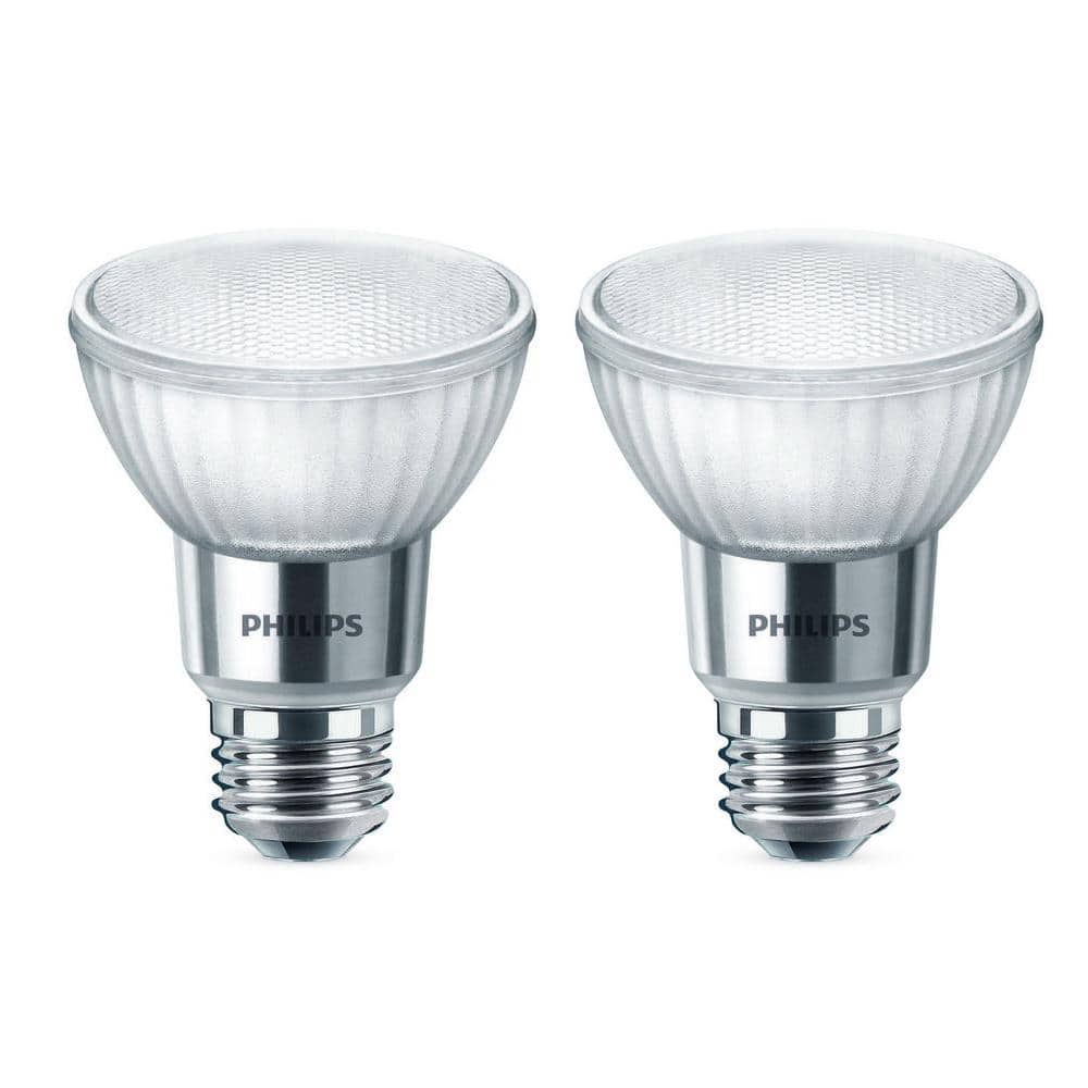 Philips 50-Watt Equivalent PAR20 Dimmable LED Warm Glow Flood Light Bulb Bright White (2-Pack) 546861 - The Depot