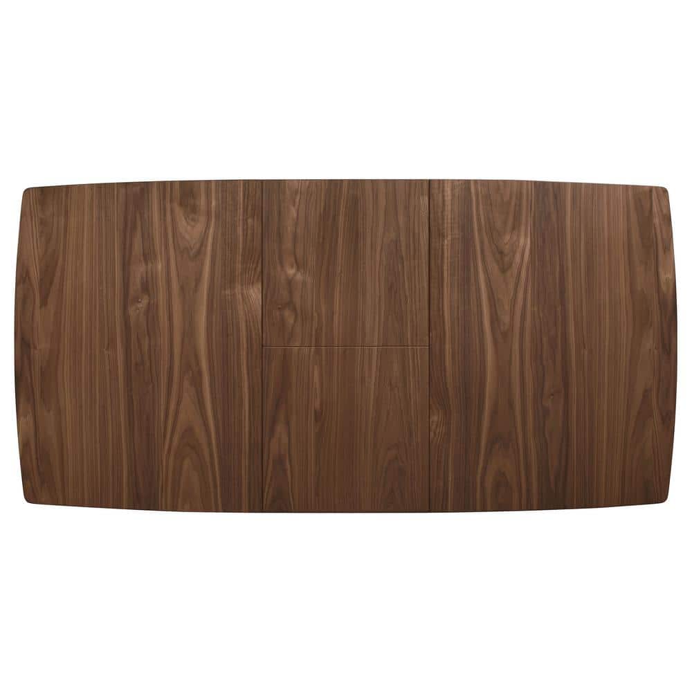Mid-Century Modern Natural Walnut Extendable Dining Table