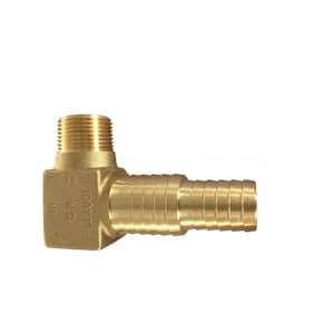 3/4 in. MPT x 3/4 in. to 1 in. Dual Barb Brass Yard Hydrant Elbow Fitting